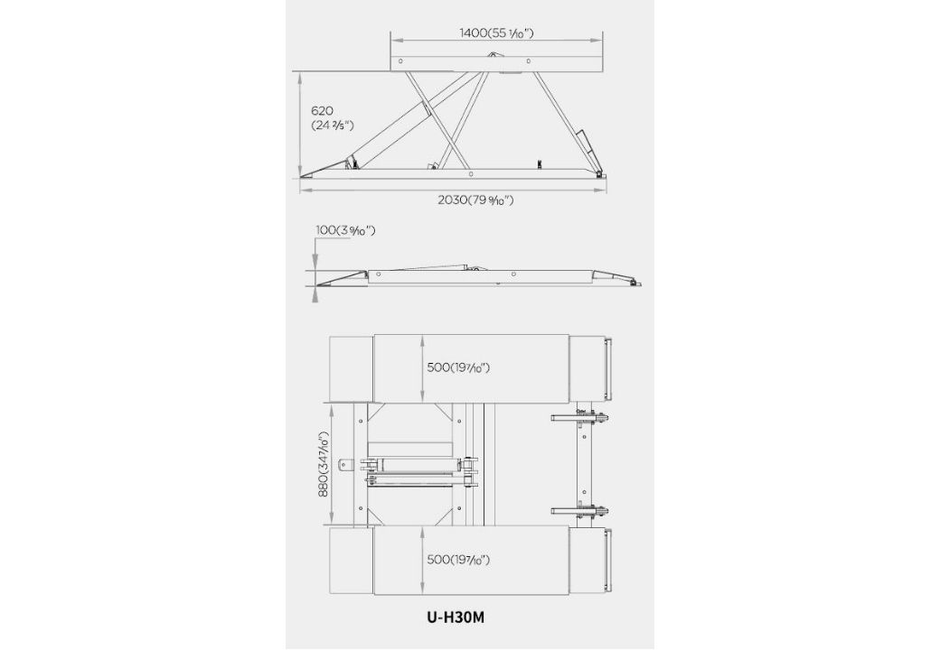 UNITE HIDRO ELEKTRIKLI 65 CM LIFT  3 TON U-H30M