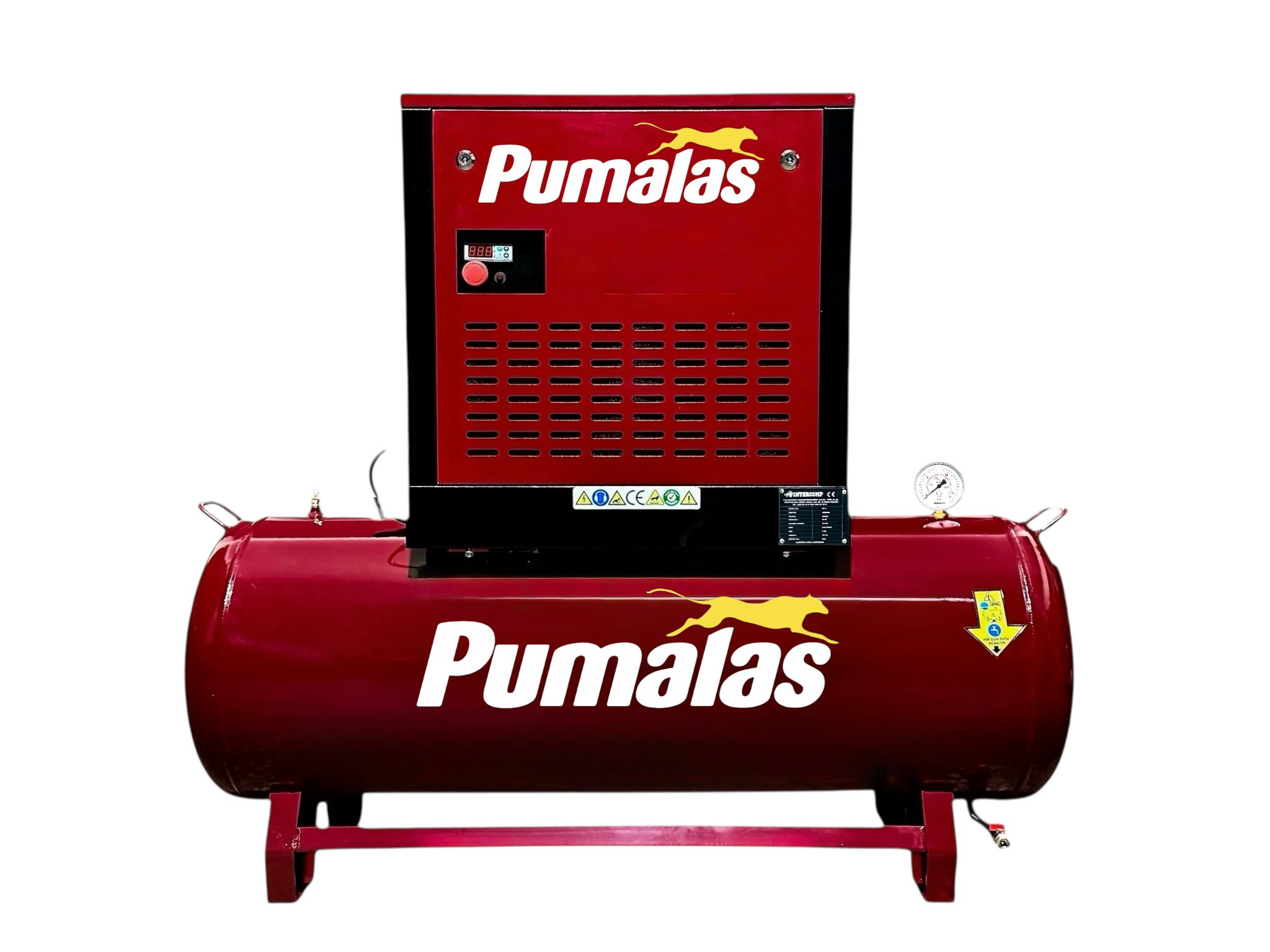 Pumalas 500 Litre Tank Üstü Vidali 10HP 380 Volt 12 Bar Kurutuculu Kompresör